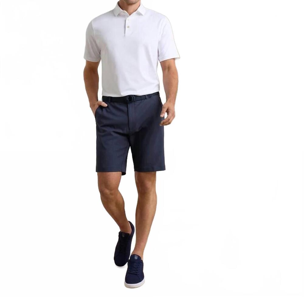 NEW PETER MILLAR salem houndstooth performance short in navy